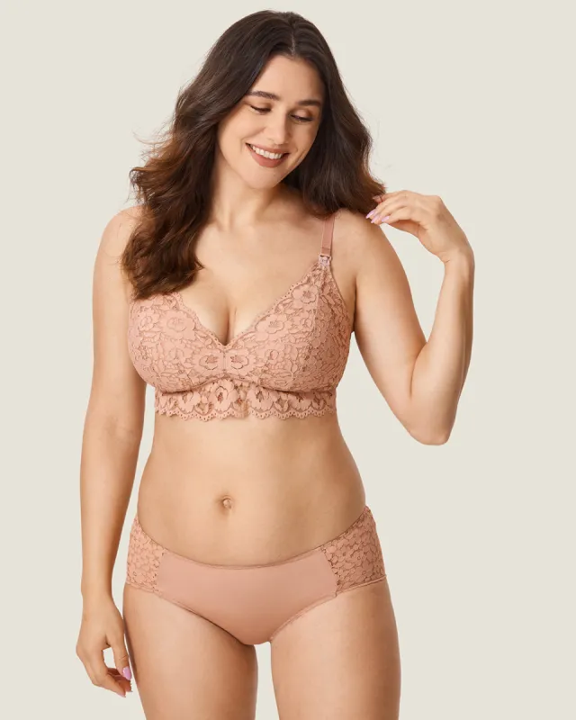 Supportive Lace Nursing Bralette sold by Essenther