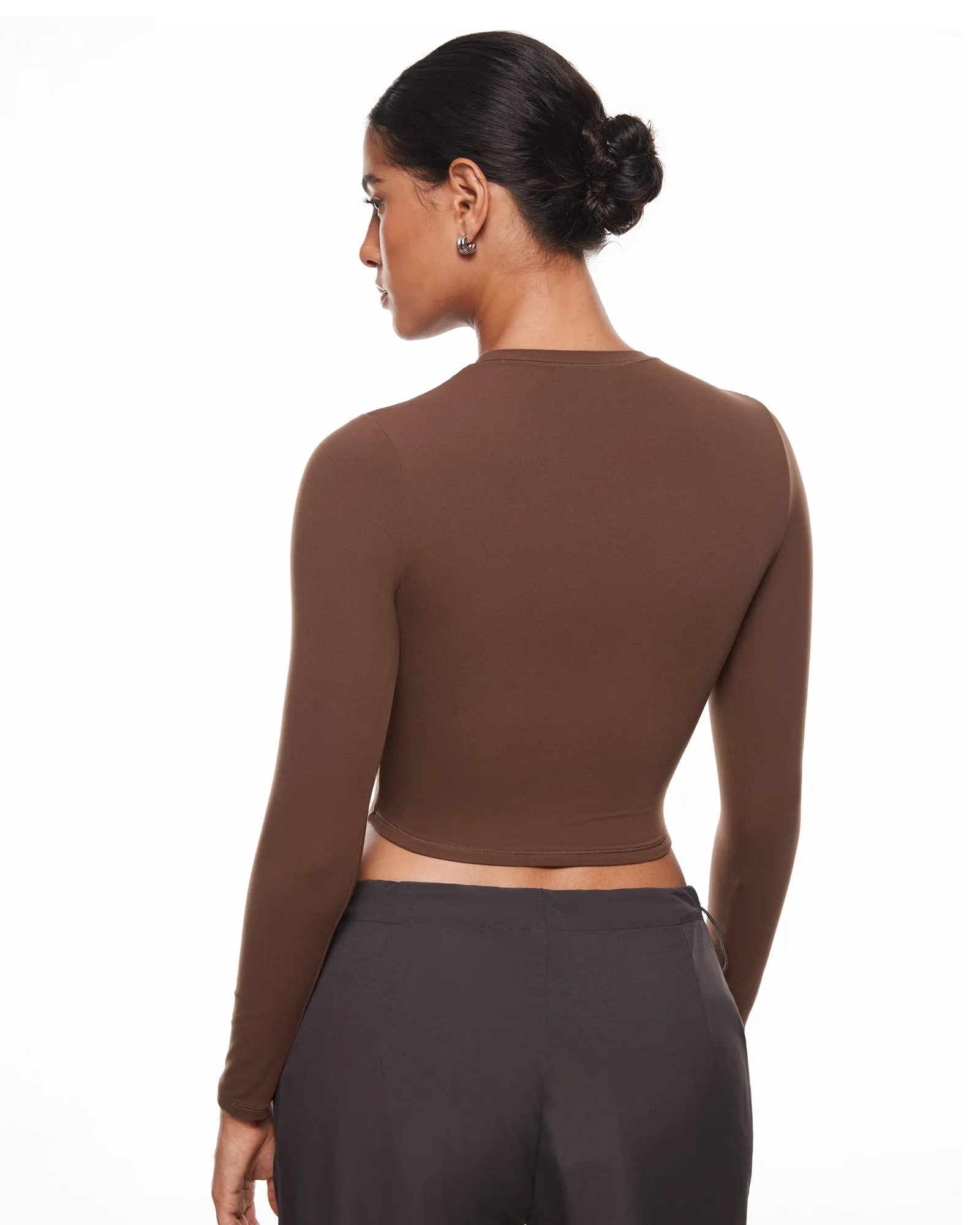 Double Lined Long Sleeve Crop Top sold by Essenther product image thumbnail 4