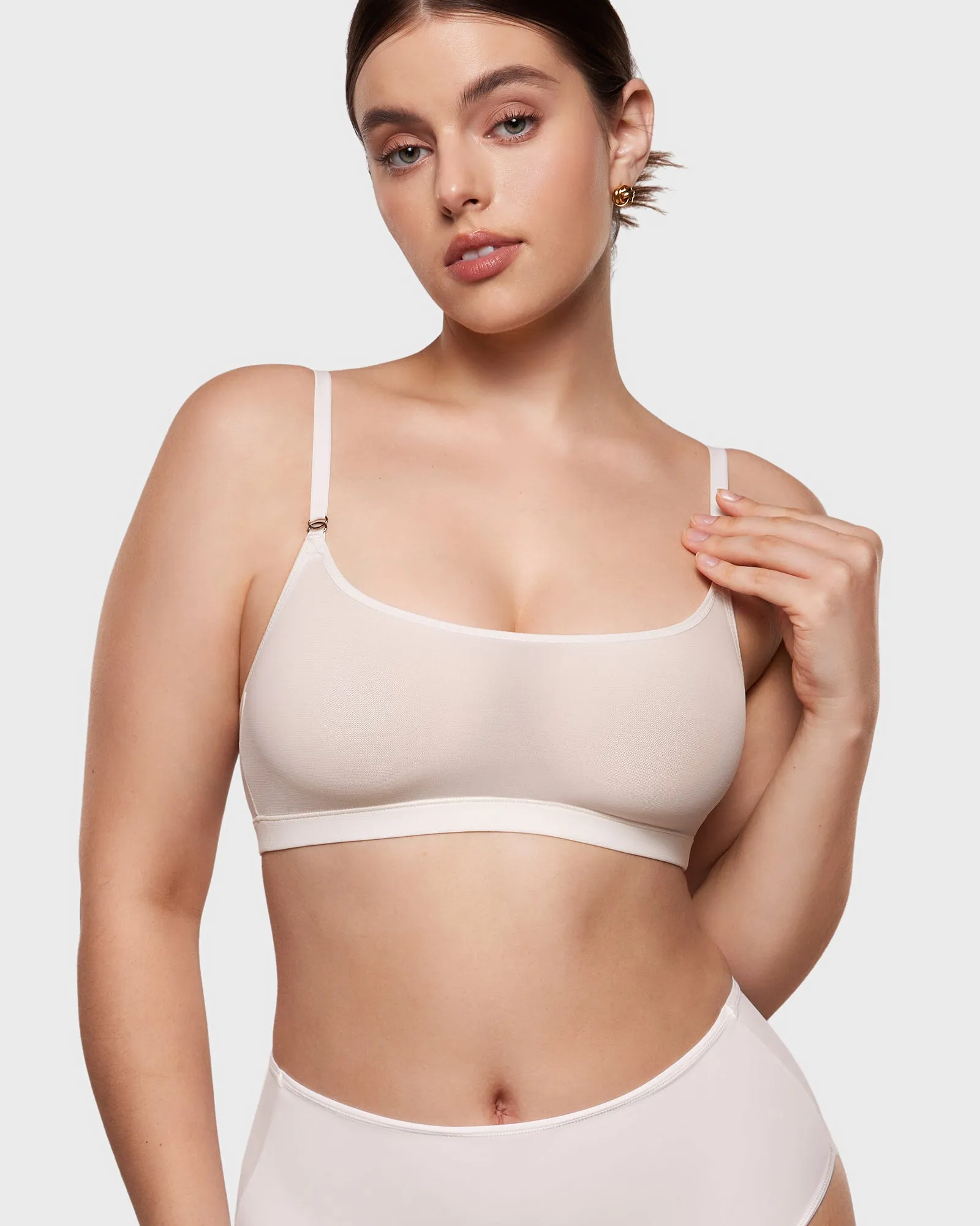 Sheer Mesh Scoop Bralette sold by Essenther