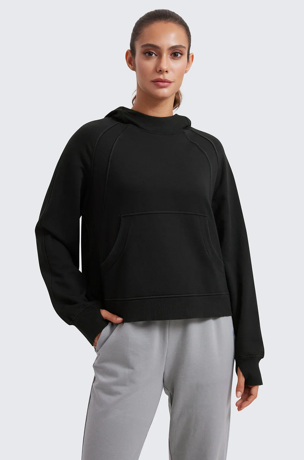 Fleece Mock Neck Hoodies sold by Essenther product image thumbnail 5