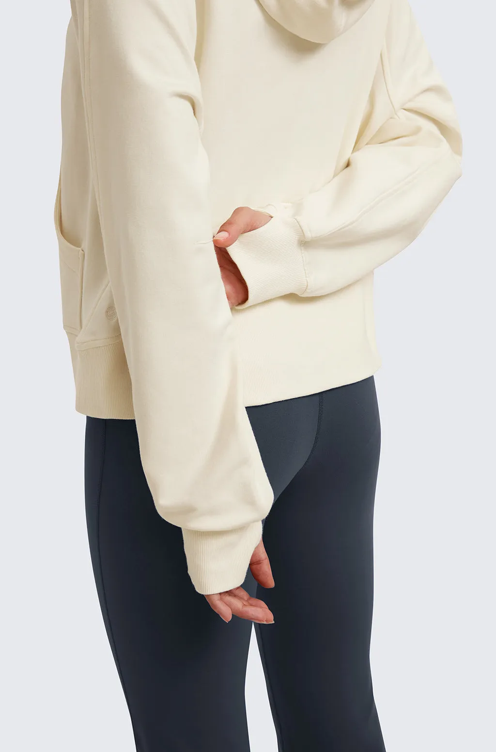 Fleece Mock Neck Hoodies sold by Essenther product image thumbnail 3