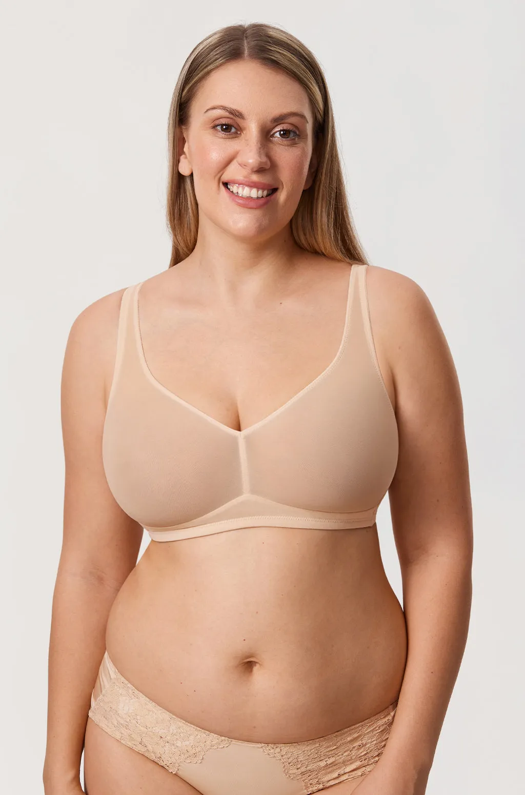 Sheer Mesh Wireless Bra sold by Essenther