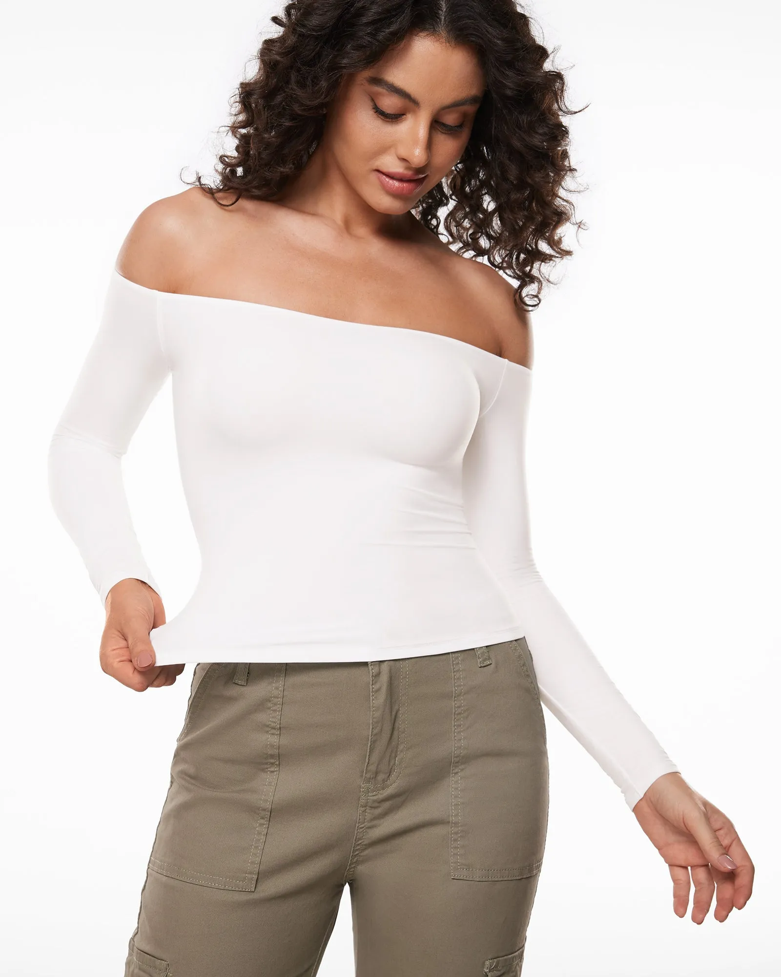 Off The Shoulder Long Sleeve Top sold by Essenther product image thumbnail 5