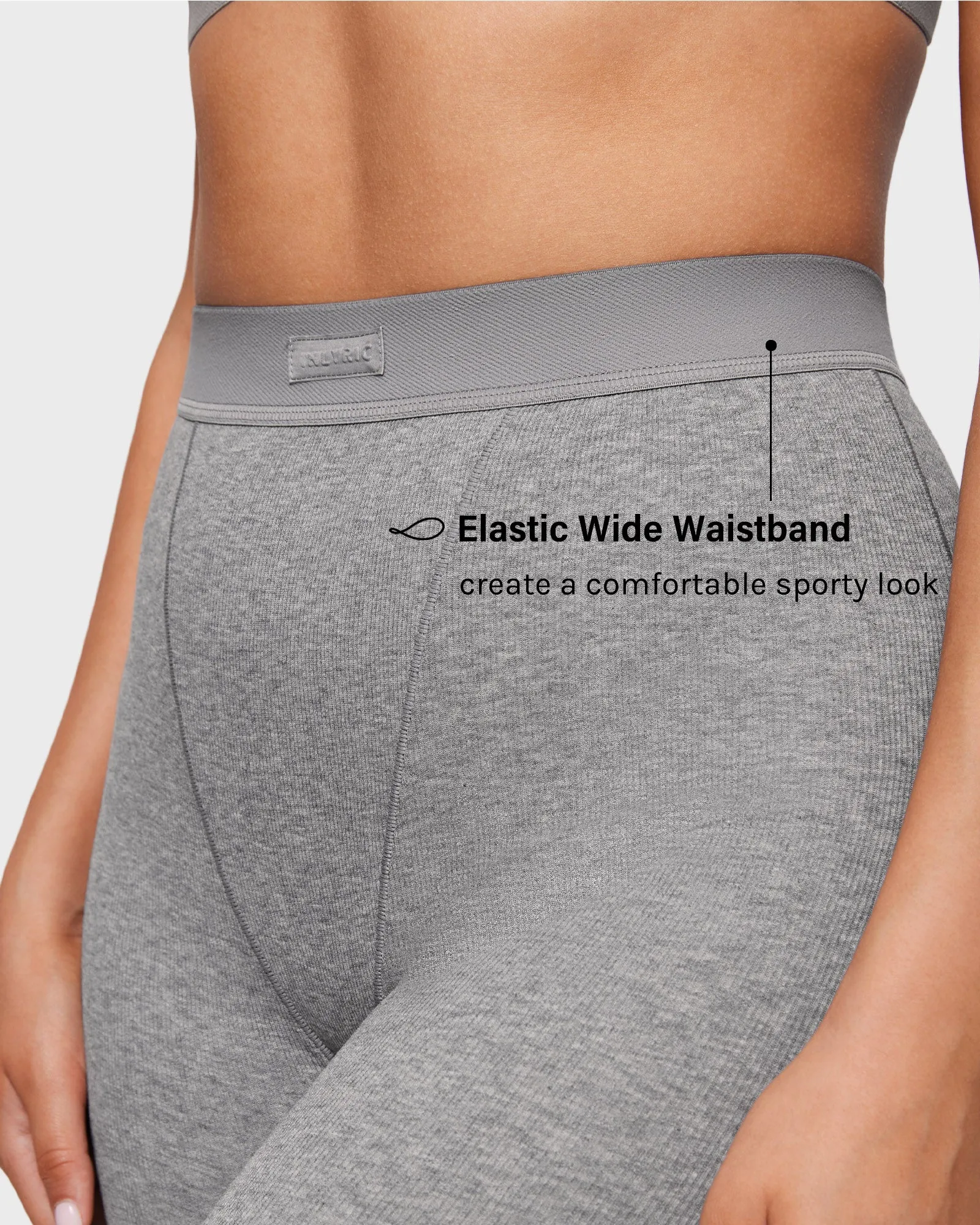 Cotton Ribbed High Waisted Leggings sold by Essenther product image thumbnail 4