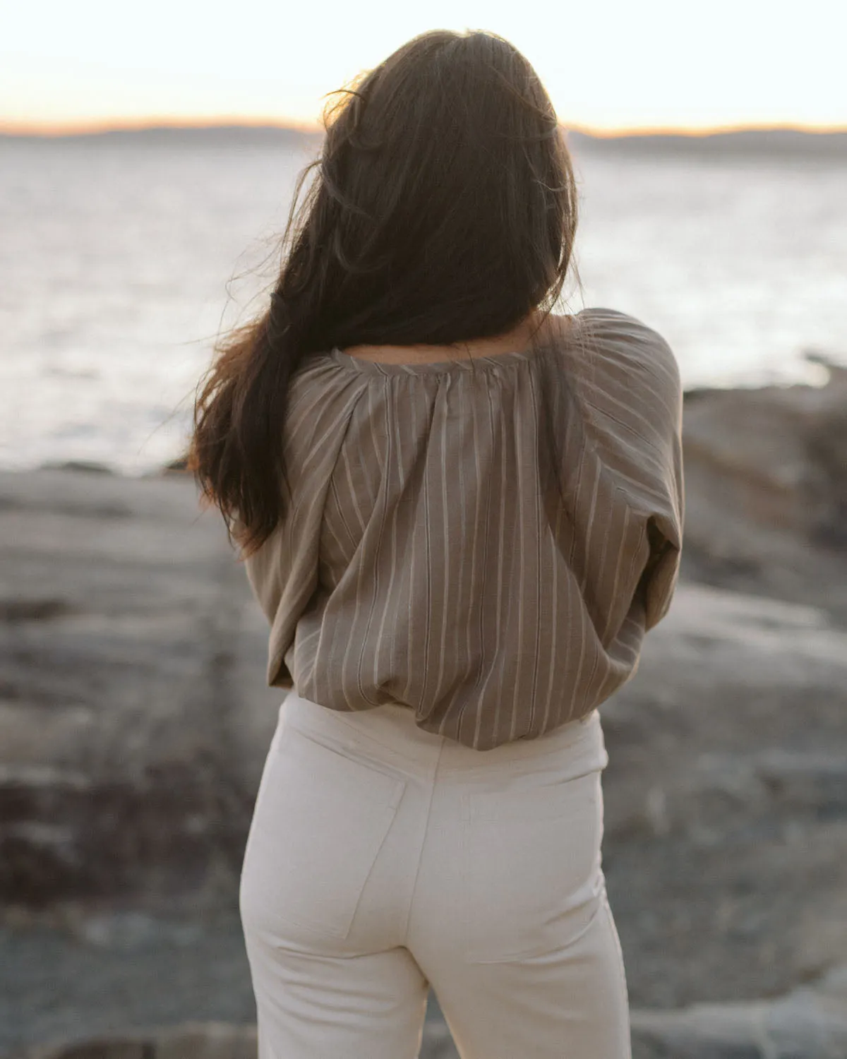Blossom Blouse | Taupe Stripe sold by Harly Jae product image thumbnail 3