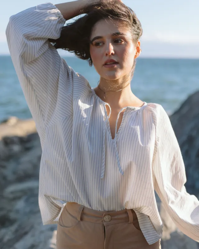 Blossom Blouse | Misty Stripe sold by Harly Jae