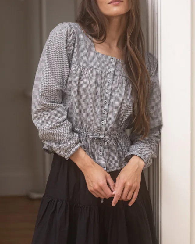 Belmond Blouse | B&W Gingham sold by Harly Jae