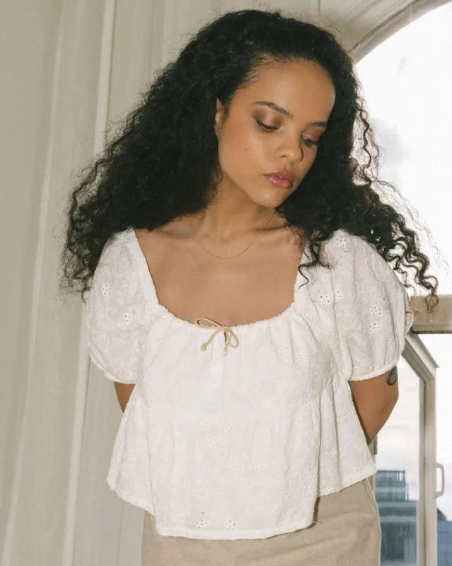 Prairie Blouse | Embroidered White sold by Harly Jae