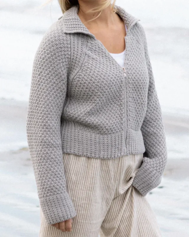 Meadow Zip Cardigan | Heather Grey sold by Harly Jae