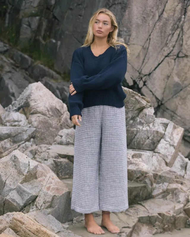 Aura Pants | Navy Gingham sold by Harly Jae