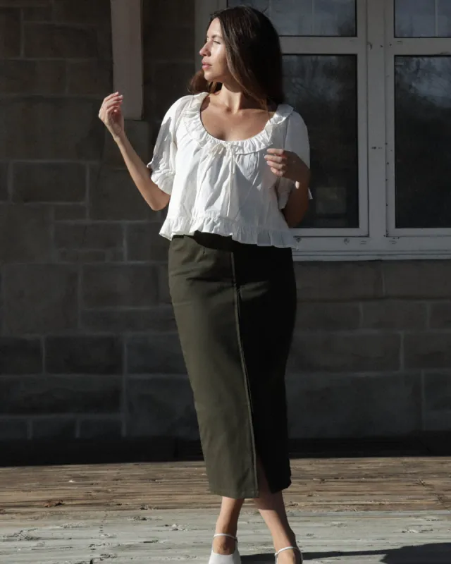 Zipper Skirt | Olive sold by Harly Jae