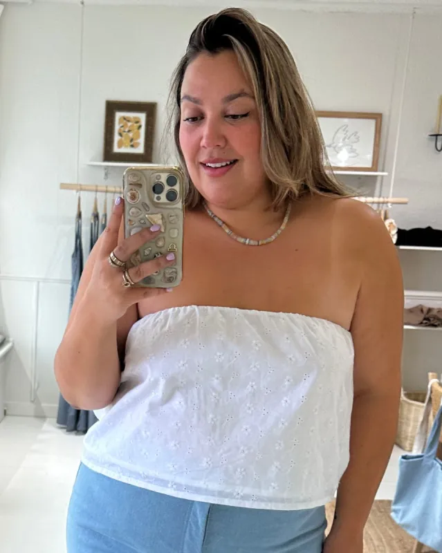 Photo Sample | Tully Top | White Eyelet | XXL/1X sold by Harly Jae