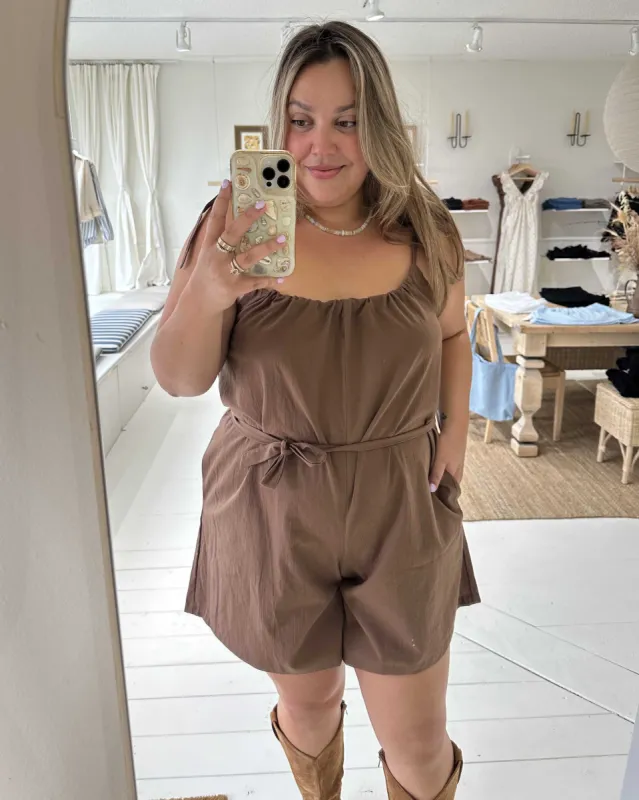 Last Chance | Breeze Romper | Mocha | L/XL sold by Harly Jae