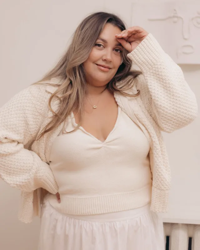 Last Chance | Murmur Knit Tank | Cream | 2X/3X sold by Harly Jae