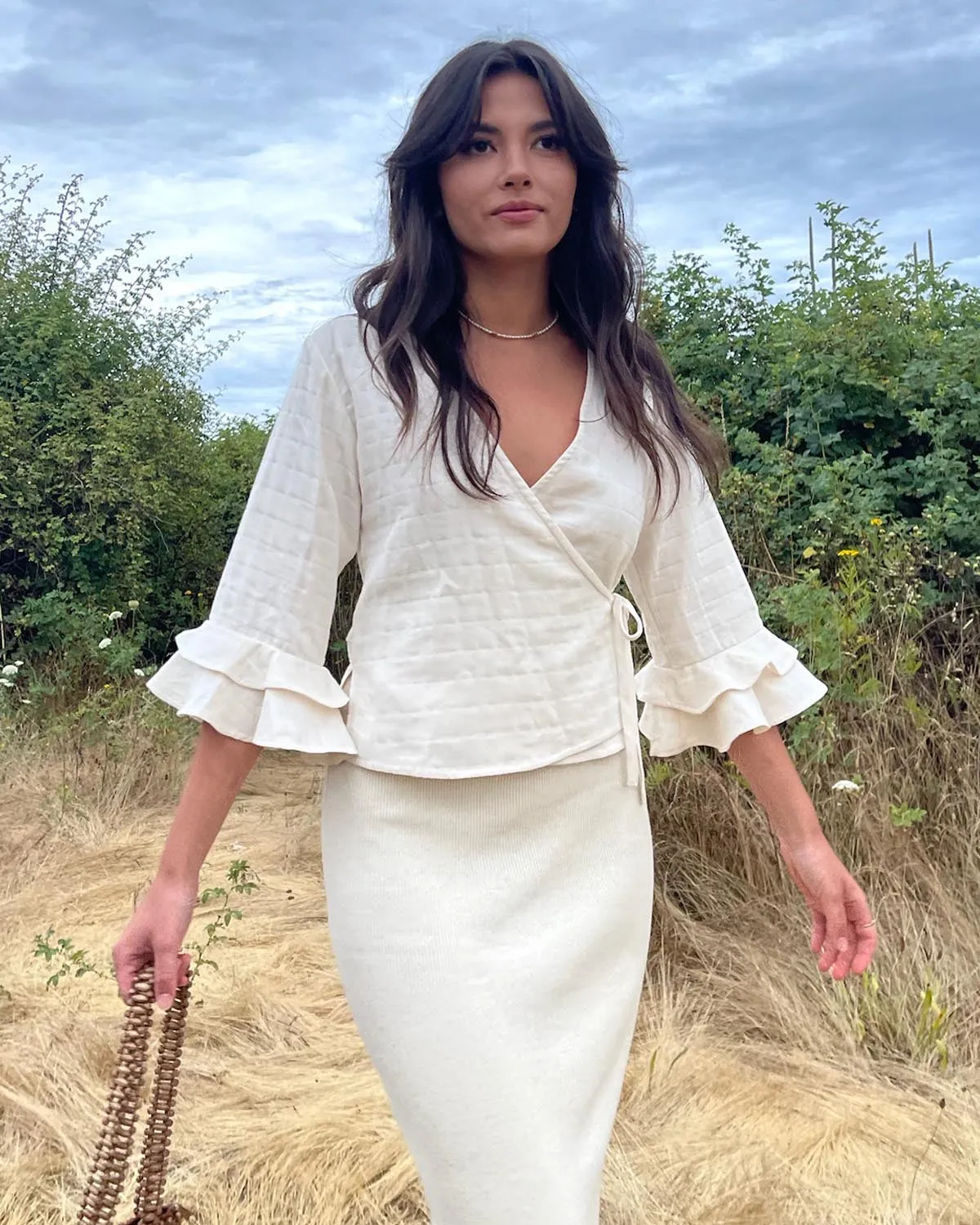 Last Chance | Lolita Blouse | Natural Checkered | 2X/3X sold by Harly Jae product image thumbnail 4