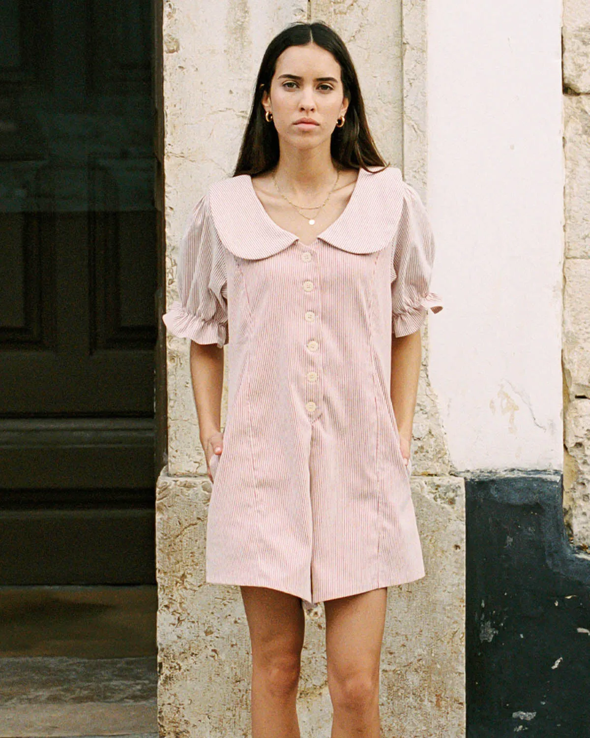 Dorothy Romper | Berry Stripes sold by Harly Jae product image thumbnail 3