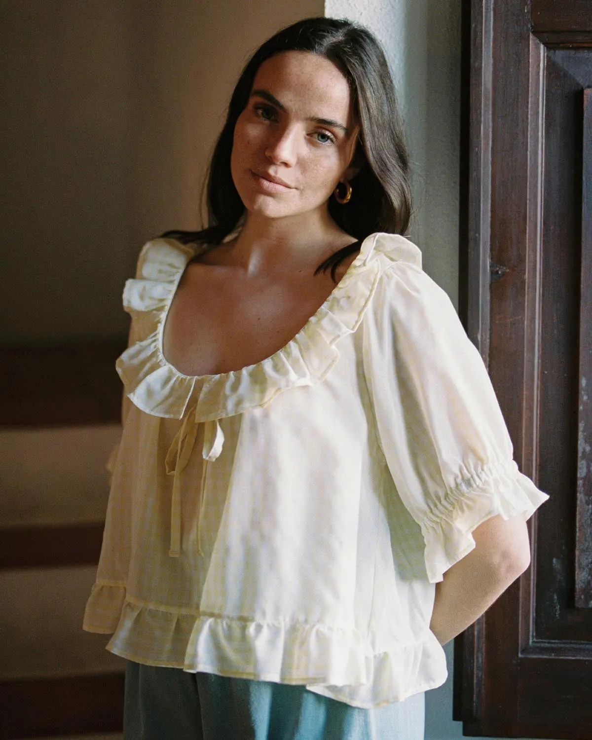 Doll Blouse | Lemon Check sold by Harly Jae product image thumbnail 2