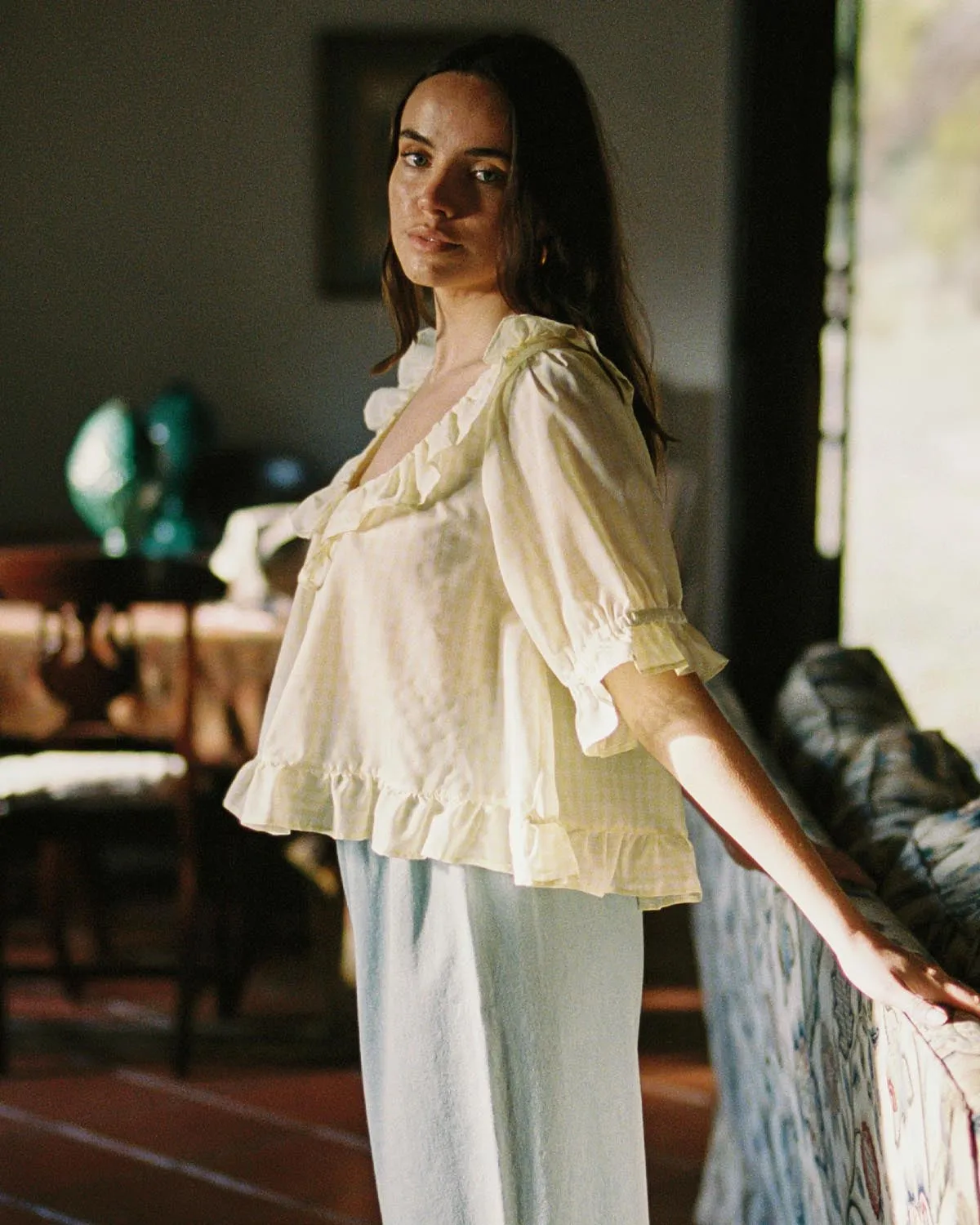 Doll Blouse | Lemon Check sold by Harly Jae product image thumbnail 4