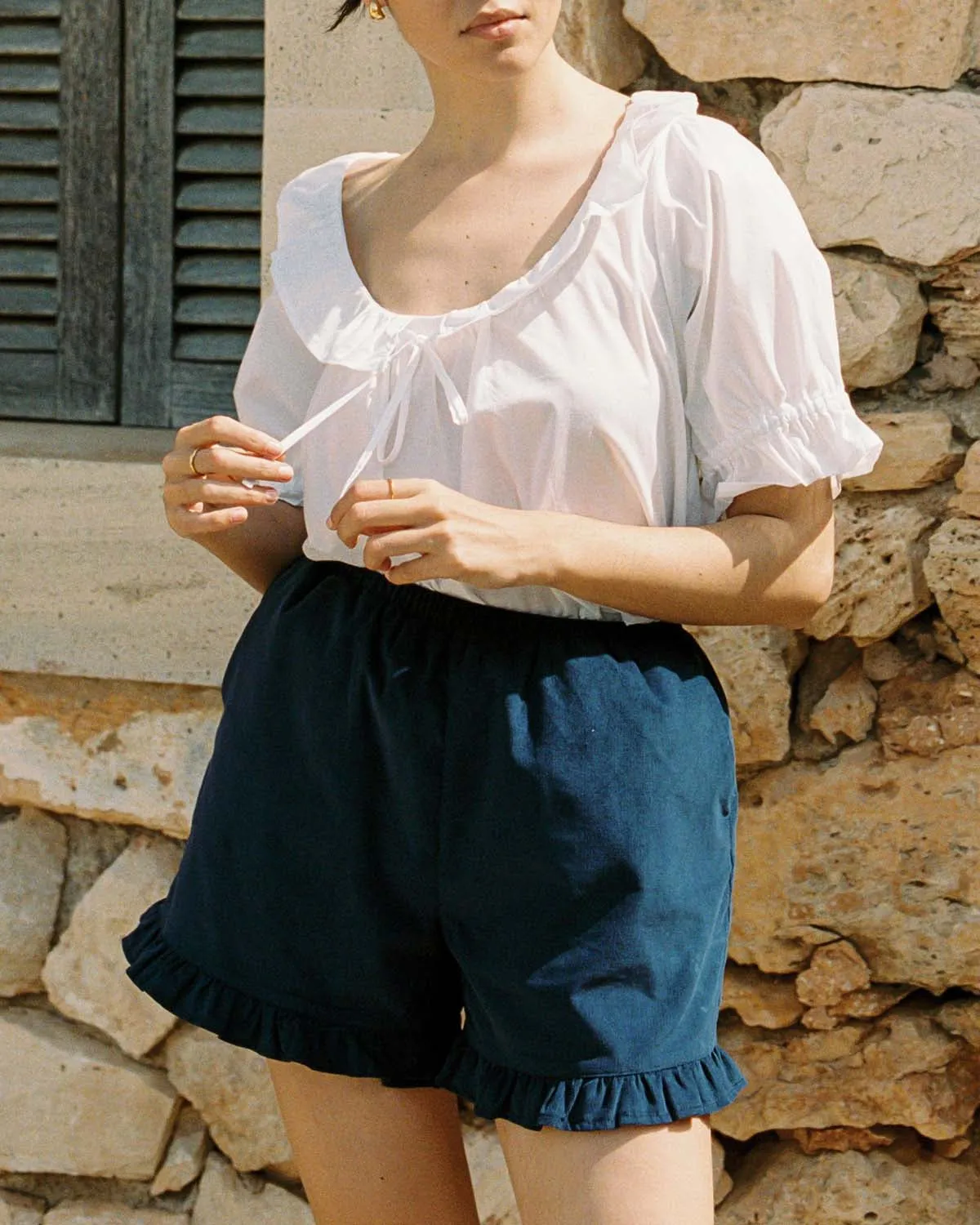 Clémentine Shorts | Navy Micro Corduroy sold by Harly Jae product image thumbnail 3