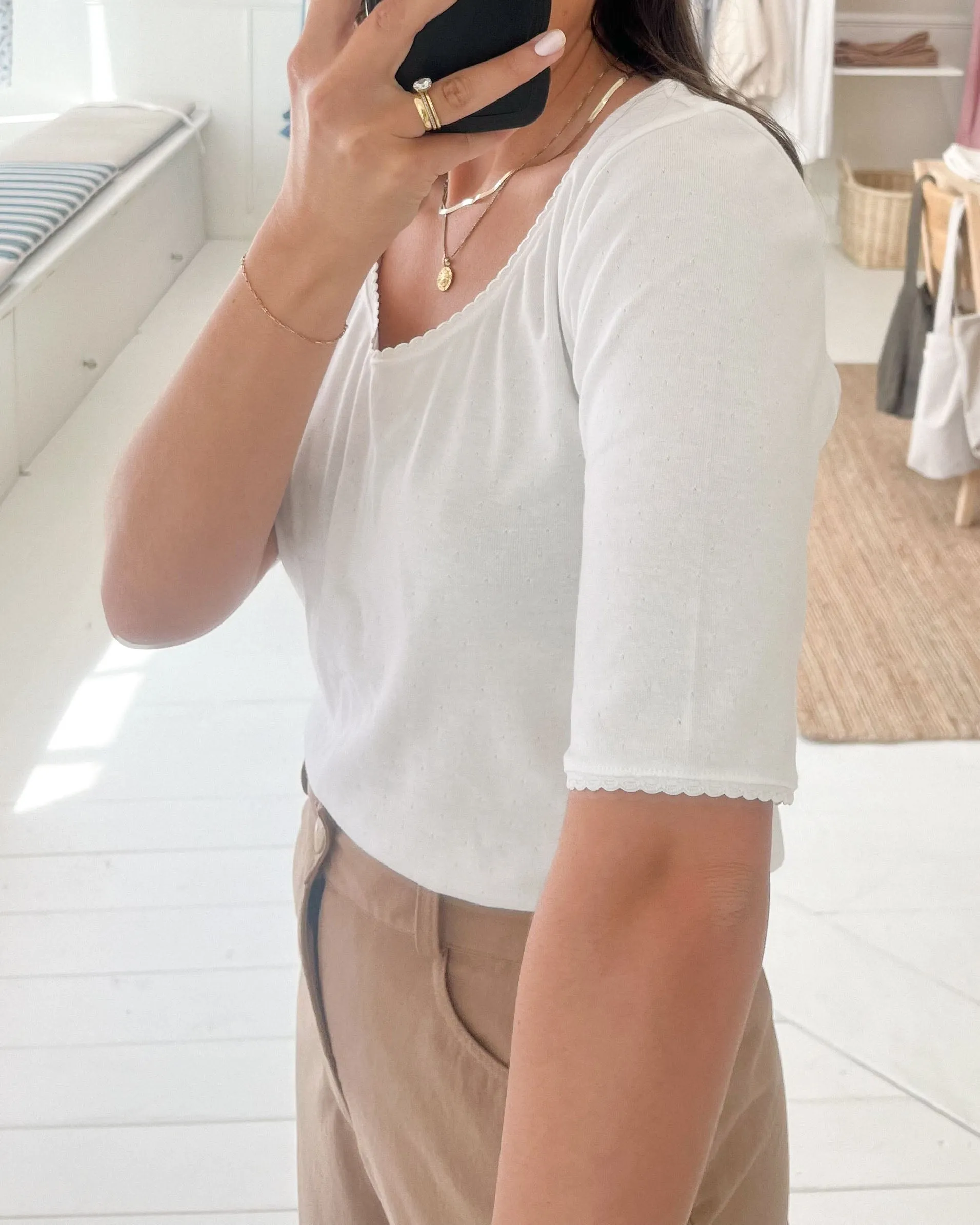 Last Chance | hj tee | Pointelle | L sold by Harly Jae product image thumbnail 3