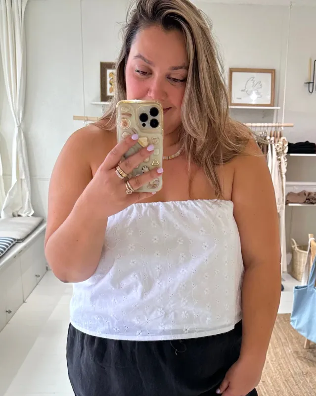 Last Chance | Tully Top | White Eyelet | 2X/3X sold by Harly Jae