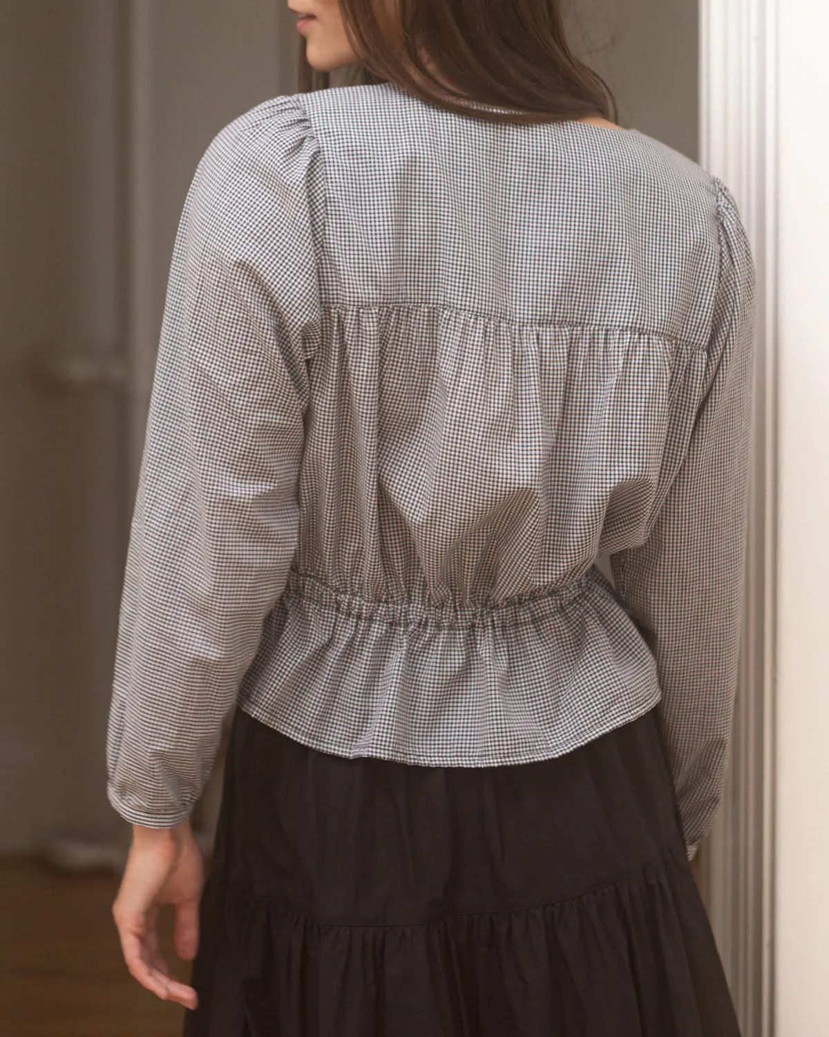 Last Chance | Belmond Blouse | B&W Gingham | L sold by Harly Jae product image thumbnail 4