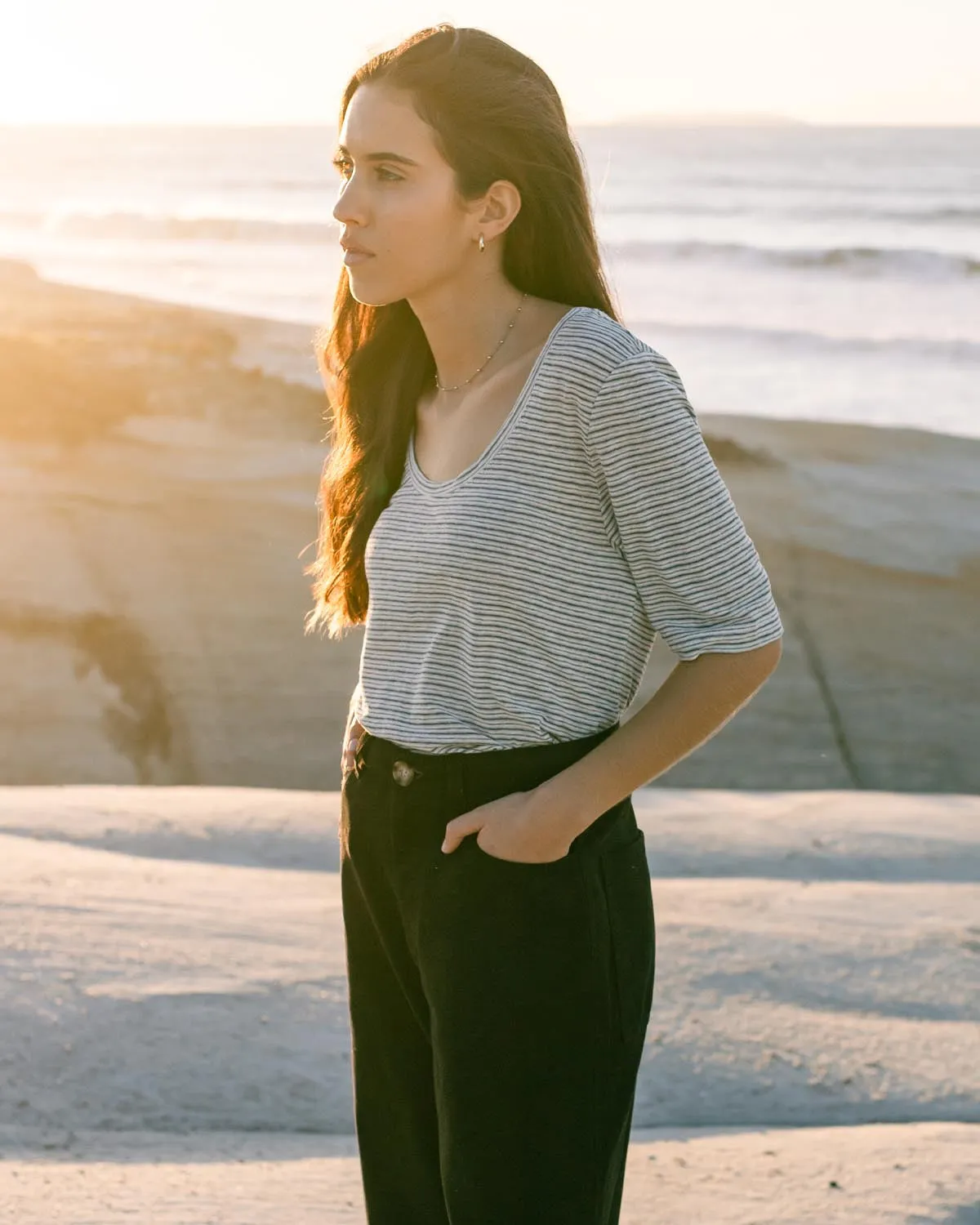 Imperfect | hj tee | Charcoal Stripe | M sold by Harly Jae product image thumbnail 5