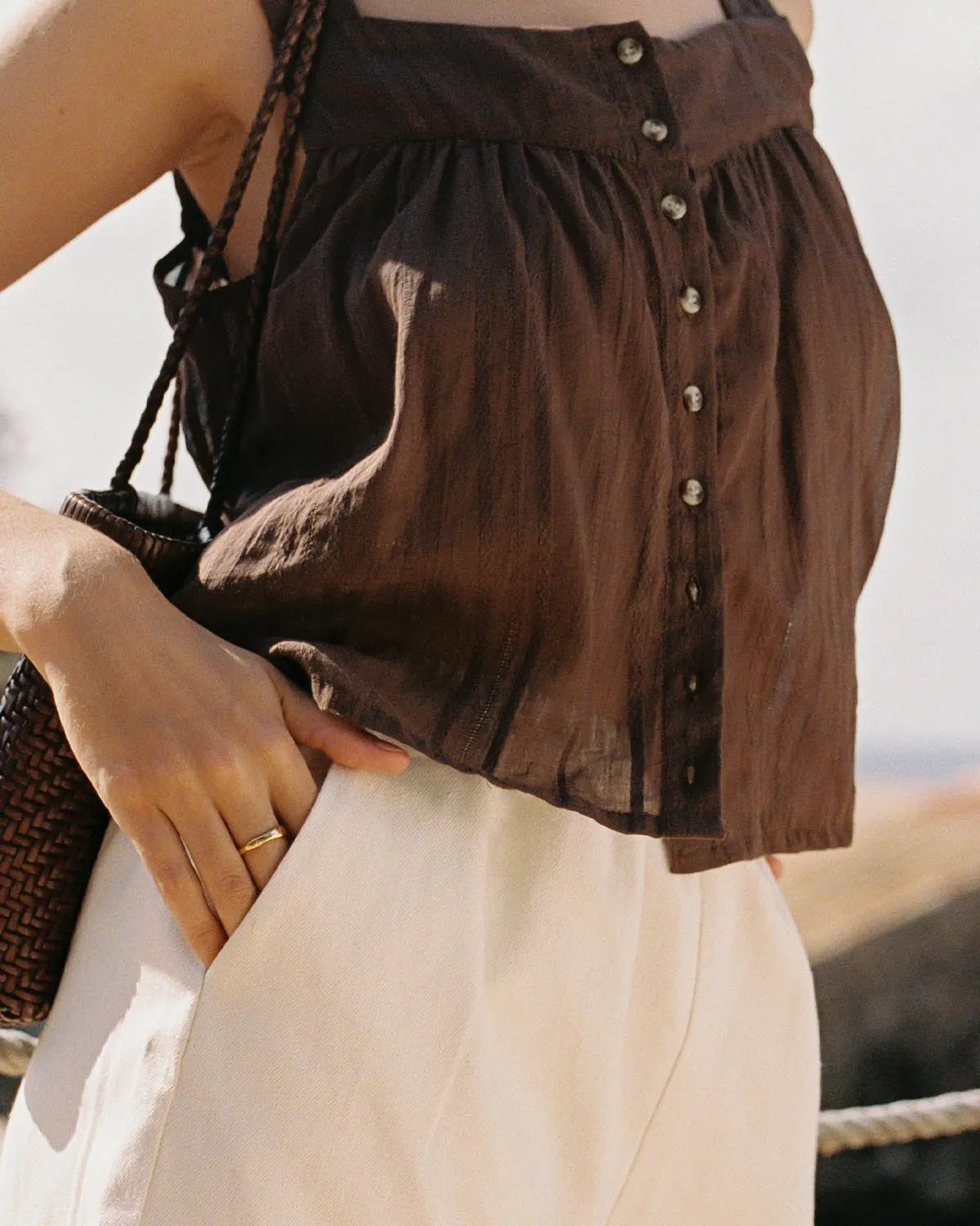 Imperfect | Nightie Tank | Earth Embroidery | S/M sold by Harly Jae product image thumbnail 3