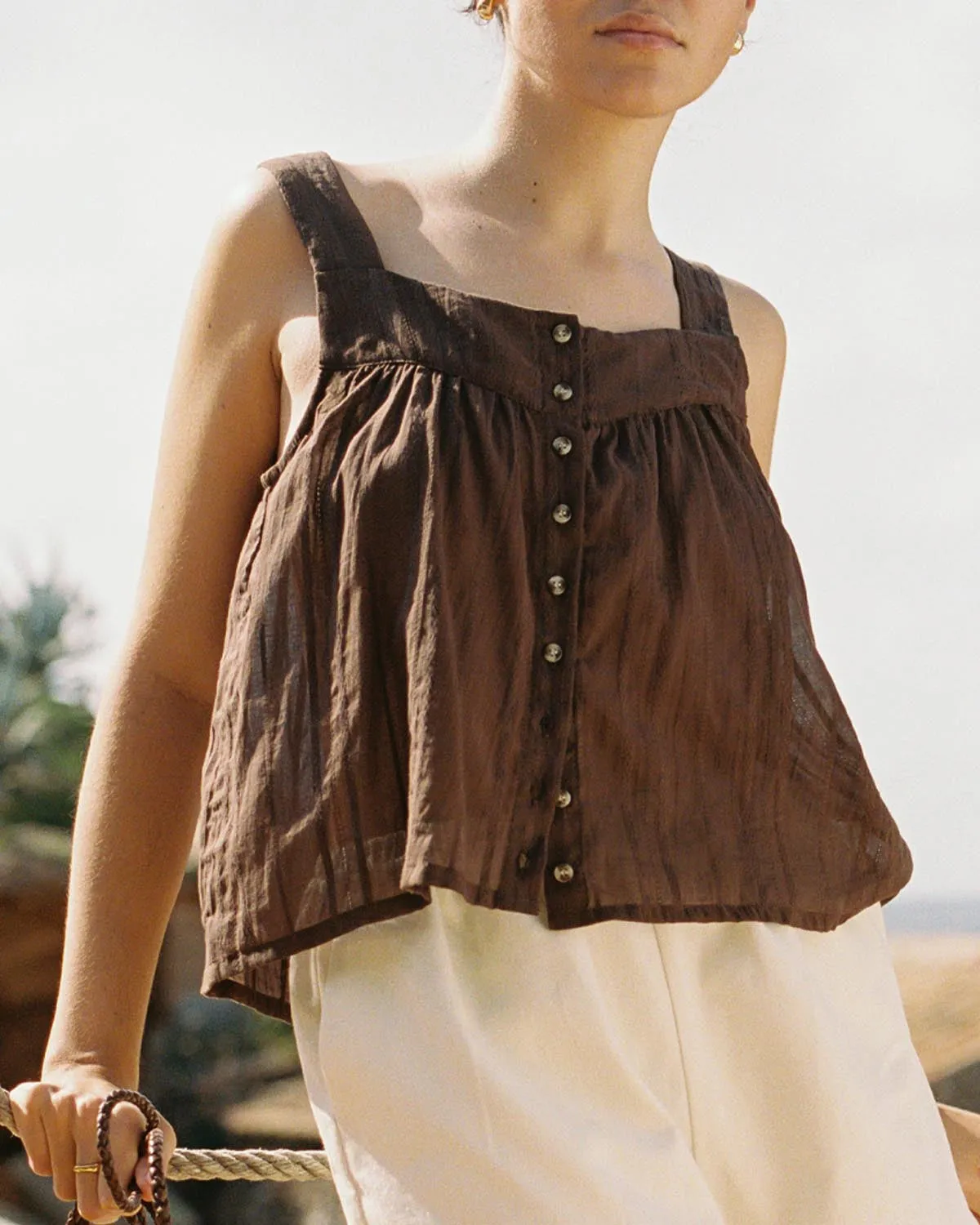 Imperfect | Nightie Tank | Earth Embroidery | S/M sold by Harly Jae product image thumbnail 2