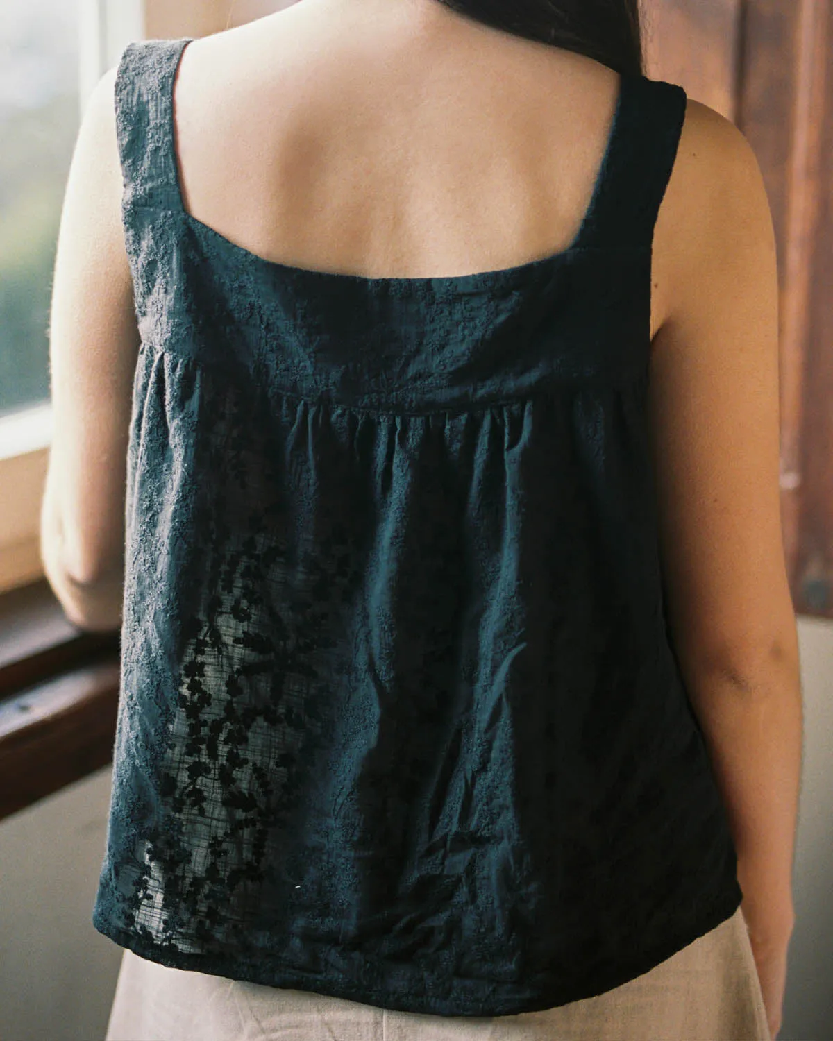Imperfect | Nightie Tank | Noir Embroidery | S/M sold by Harly Jae product image thumbnail 3