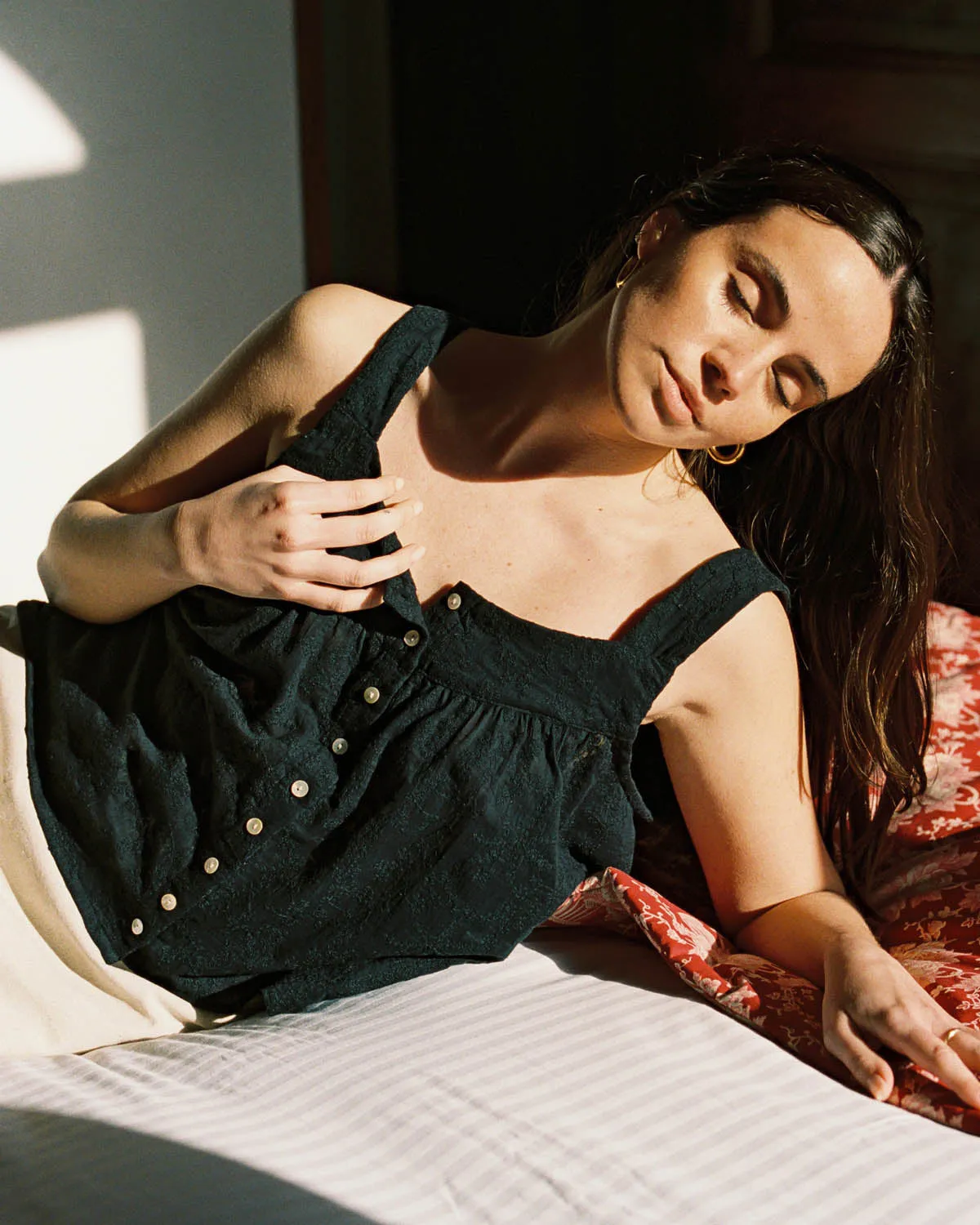 Imperfect | Nightie Tank | Noir Embroidery | S/M sold by Harly Jae product image thumbnail 2