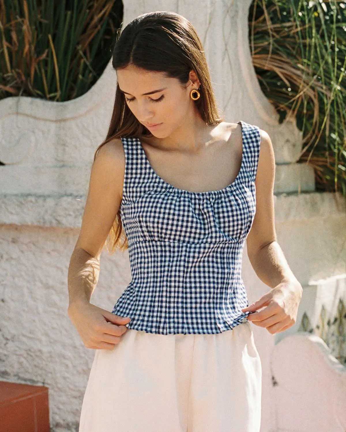 Rêverie Blouse | Navy Gingham sold by Harly Jae product image thumbnail 3