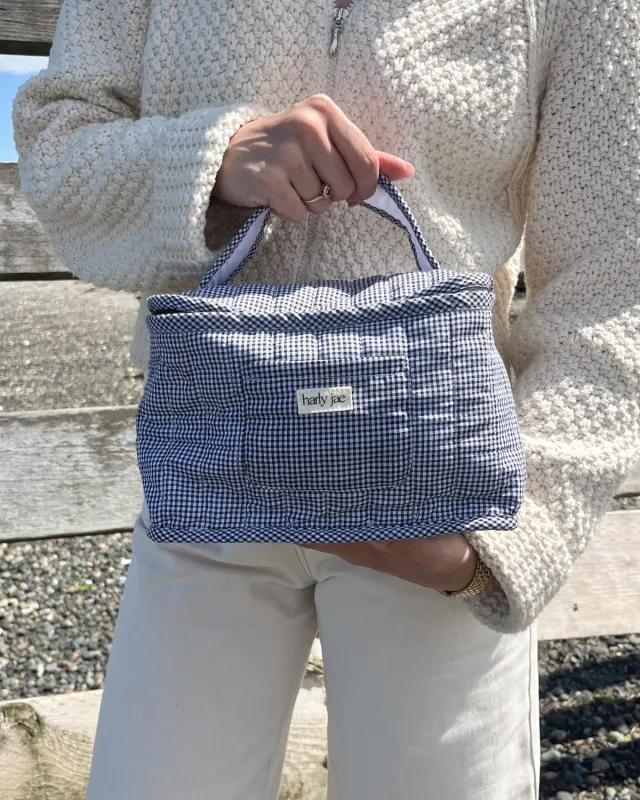 Vanity Bag | B&W Gingham sold by Harly Jae
