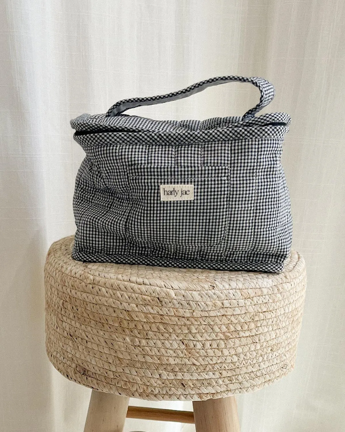 Vanity Bag | B&W Gingham sold by Harly Jae product image thumbnail 4