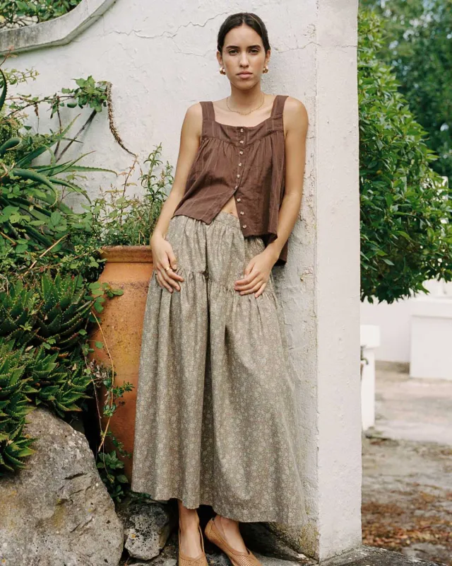 Last Chance | Prairie Skirt | Chai Blossom | 1X made by Harly Jae