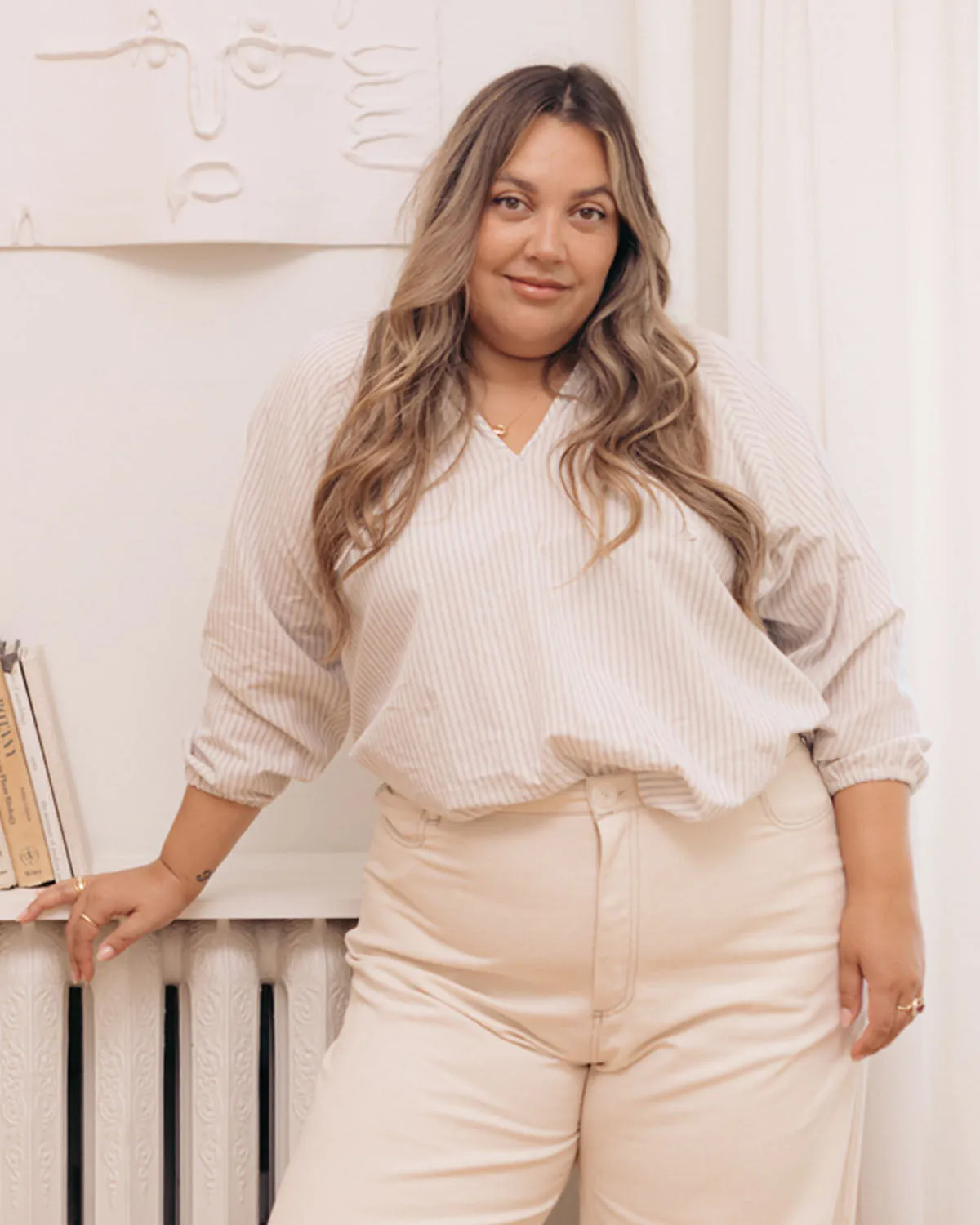 Last Chance | Blossom Blouse | Misty Stripe | 2X/3X sold by Harly Jae