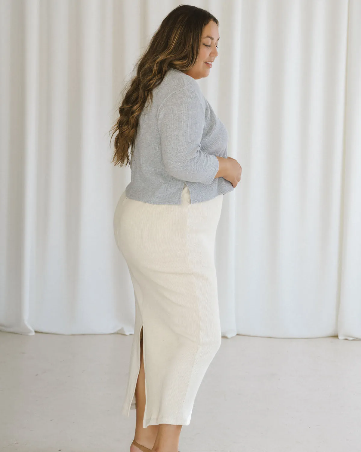 Last Chance | James Blouse | Waffle | Grey Mix | XXL/1X sold by Harly Jae product image thumbnail 2