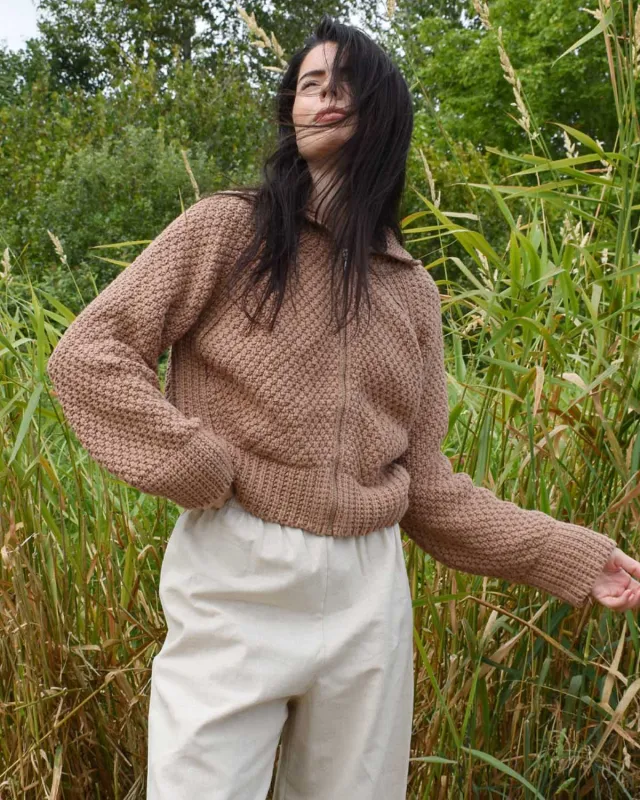 Meadow Zip Cardigan | Camel sold by Harly Jae