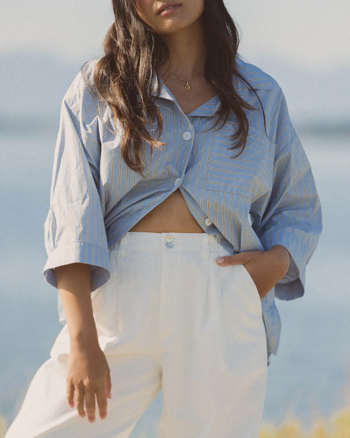 Haven Blouse | Editor's Stripe sold by Harly Jae product image thumbnail 5