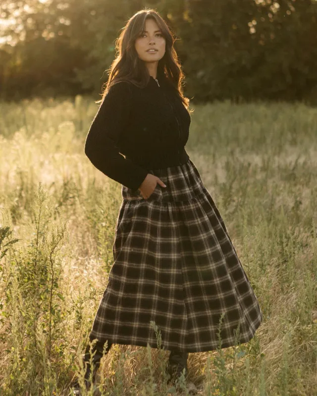 Prairie Skirt | Espresso Plaid sold by Harly Jae
