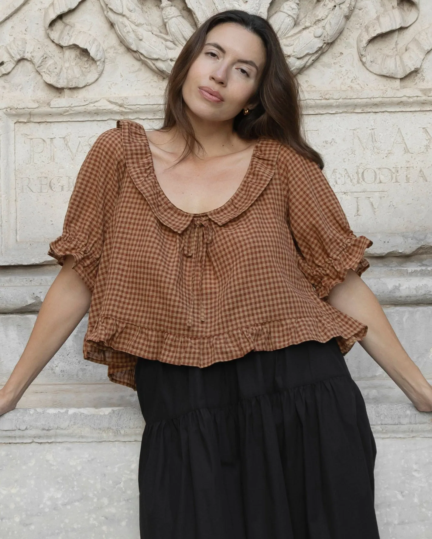 Doll Blouse | Maple Gingham sold by Harly Jae product image thumbnail 3