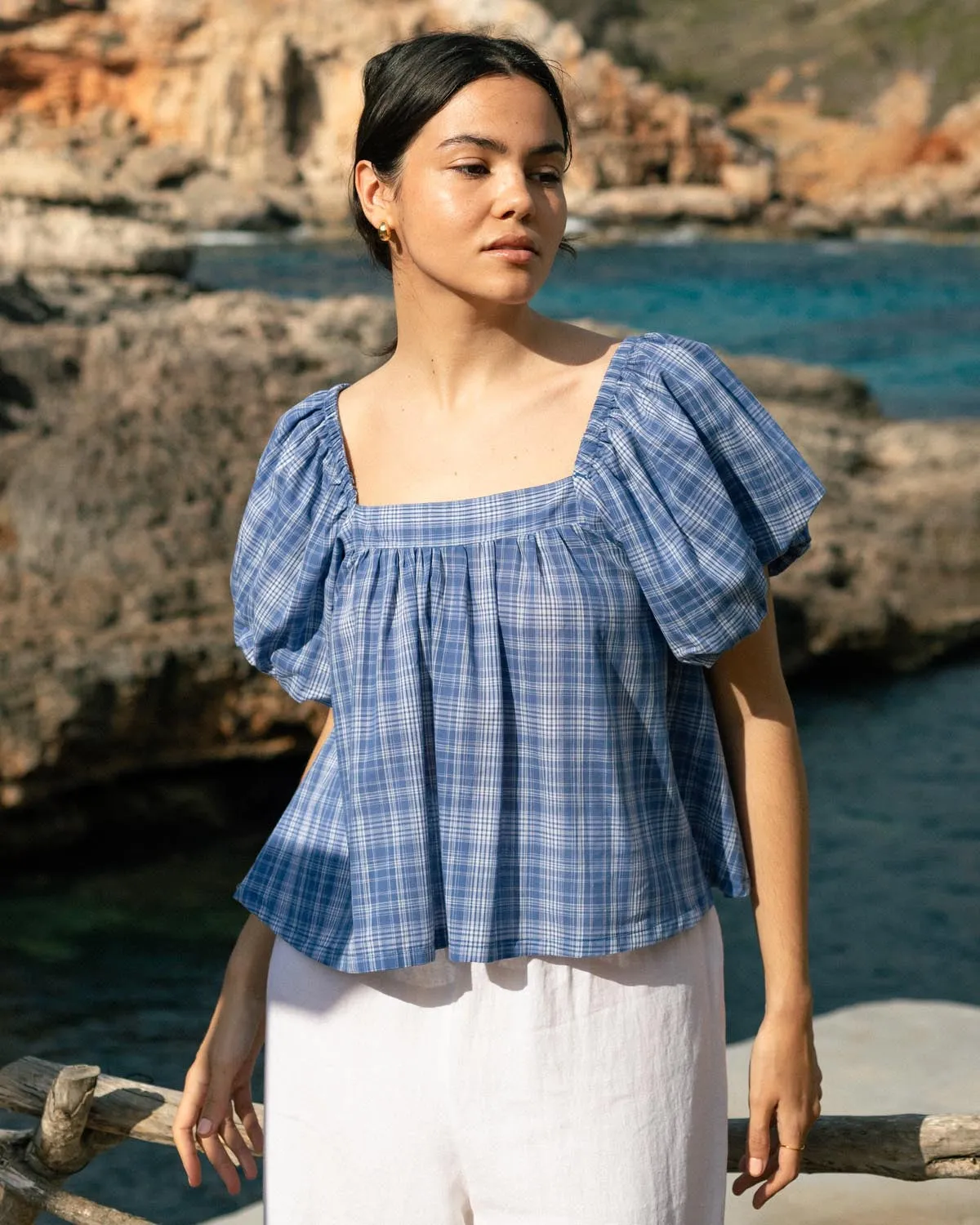 Last Chance | Nuage Blouse | Seaside Check | 2X/3X sold by Harly Jae product image thumbnail 2