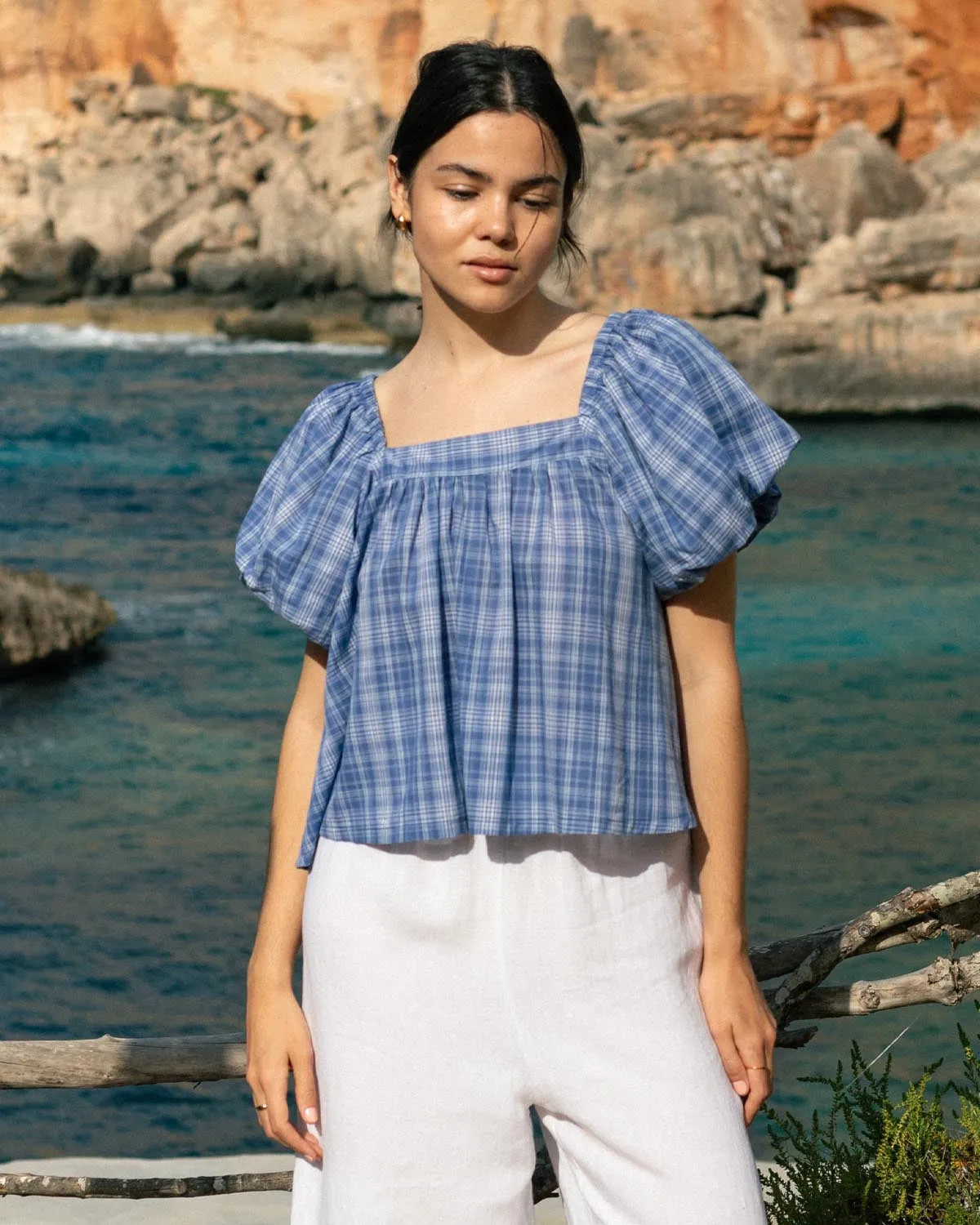 Last Chance | Nuage Blouse | Seaside Check | 2X/3X sold by Harly Jae product image thumbnail 4