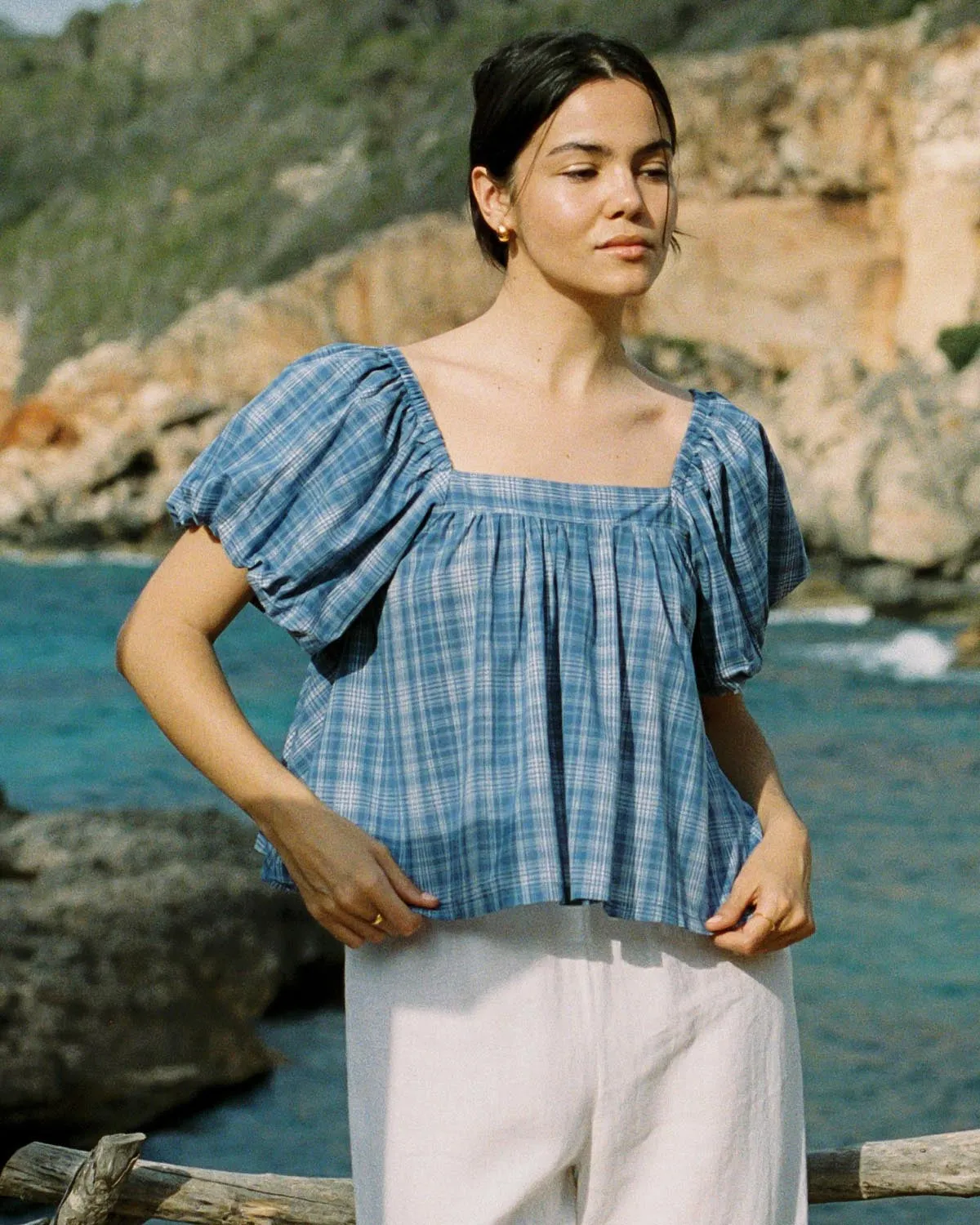 Last Chance | Nuage Blouse | Seaside Check | 2X/3X sold by Harly Jae product image thumbnail 5