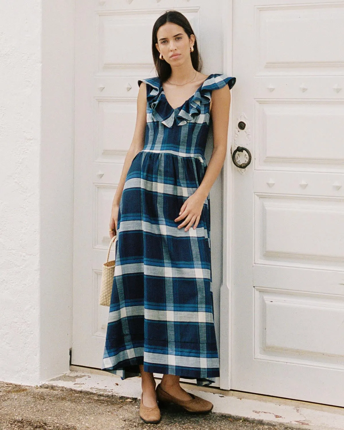 Sample | Céleste Dress | Blue Plaid | 1X sold by Harly Jae product image thumbnail 4