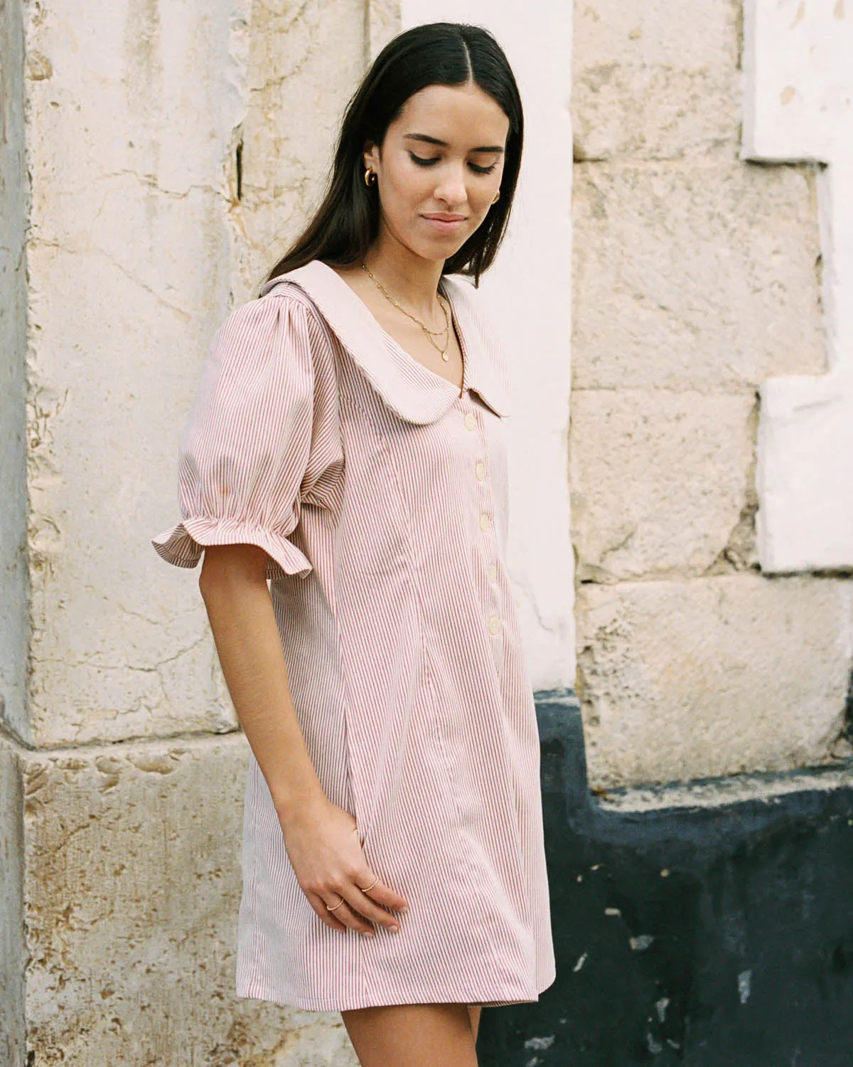 Sample | Dorothy Romper | Berry Stripes | M sold by Harly Jae product image thumbnail 5