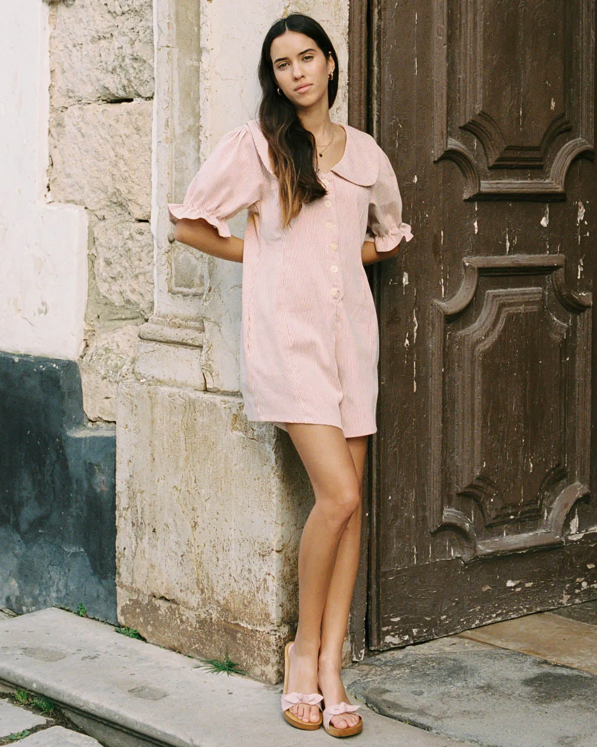 Sample | Dorothy Romper | Berry Stripes | M sold by Harly Jae product image thumbnail 2