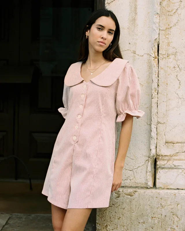 Sample | Dorothy Romper | Berry Stripes | M made by Harly Jae
