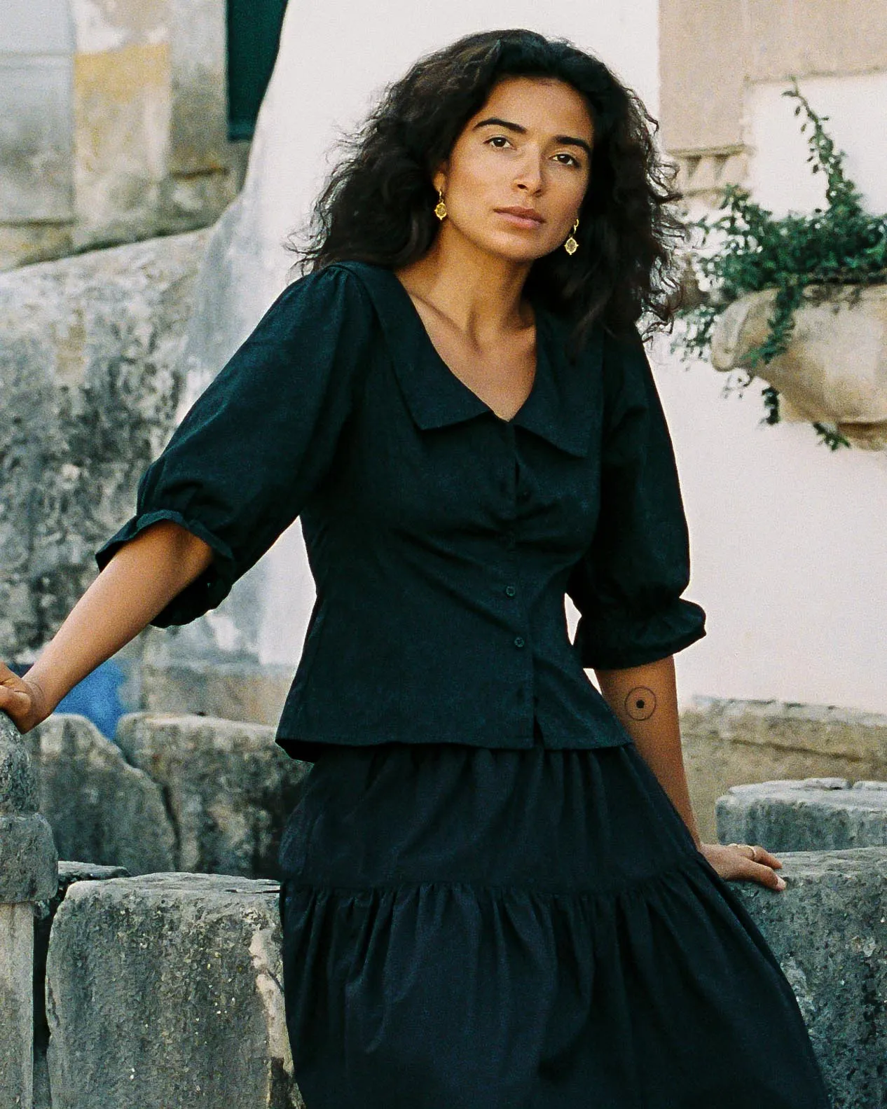 Ines Blouse | Noir Jacquard sold by Harly Jae product image thumbnail 4