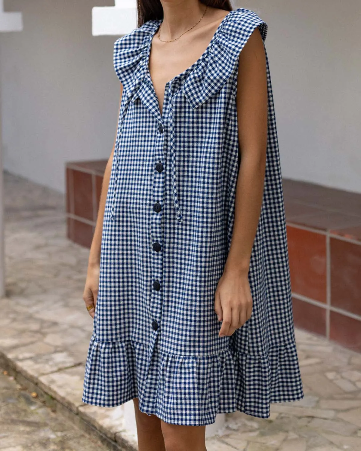 Last Chance | Estelle Dress | Navy Gingham | S/M sold by Harly Jae product image thumbnail 5